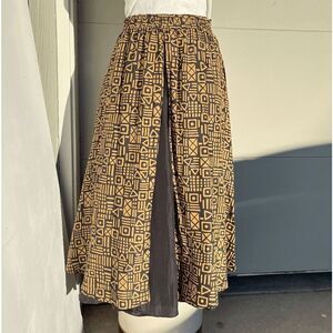 Vintage 80s Luuxiorious Unique Layered Split Front Skirt Silk A-Line - M